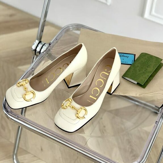 Gucci Horsebit White Pump