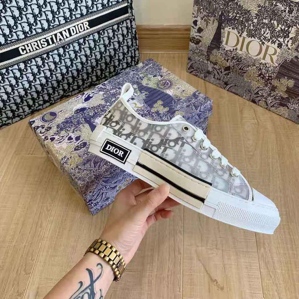 Dior White and Black Oblique Canvas Sneaker for Men