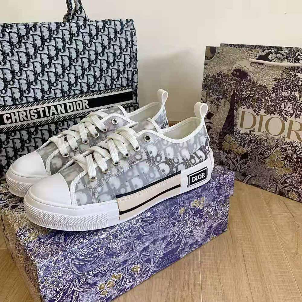Dior White and Black Oblique Canvas Sneaker for Men