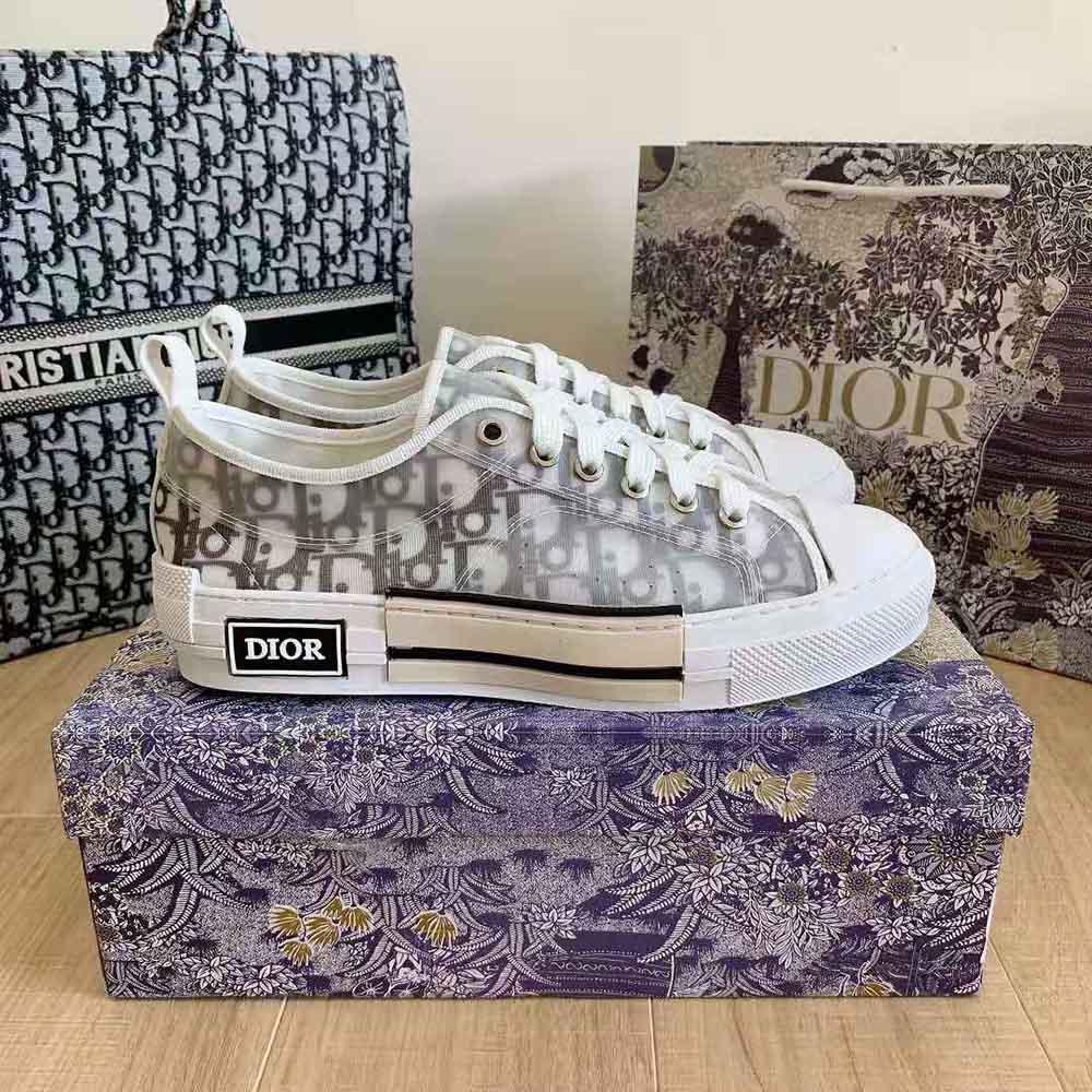 Dior White and Black Oblique Canvas Sneaker for Men