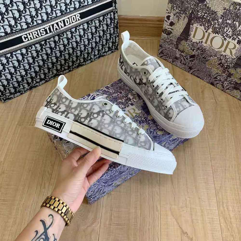 Dior White and Black Oblique Canvas Sneaker for Men