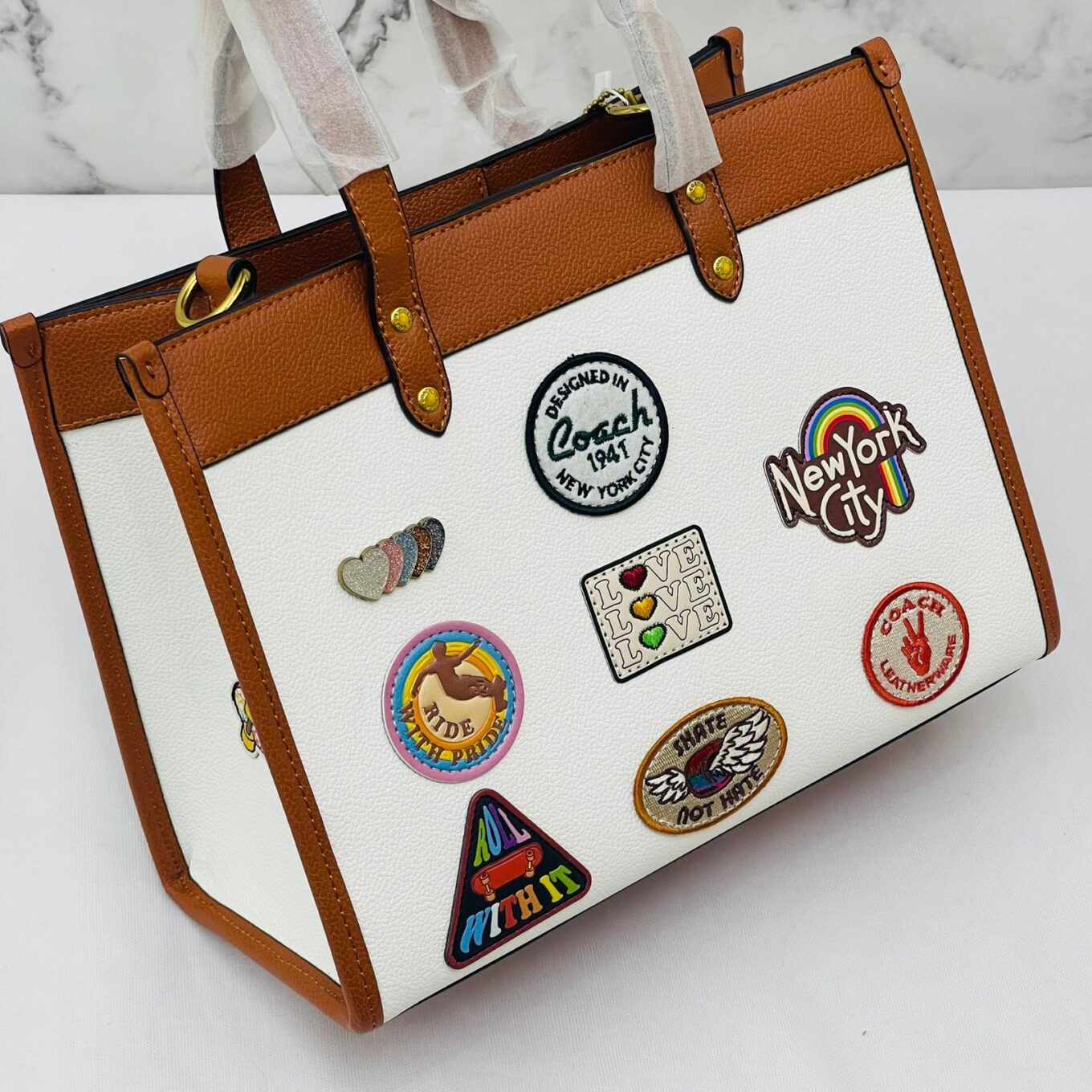 Coach Premium Quality Field Patch Tote (With Box)