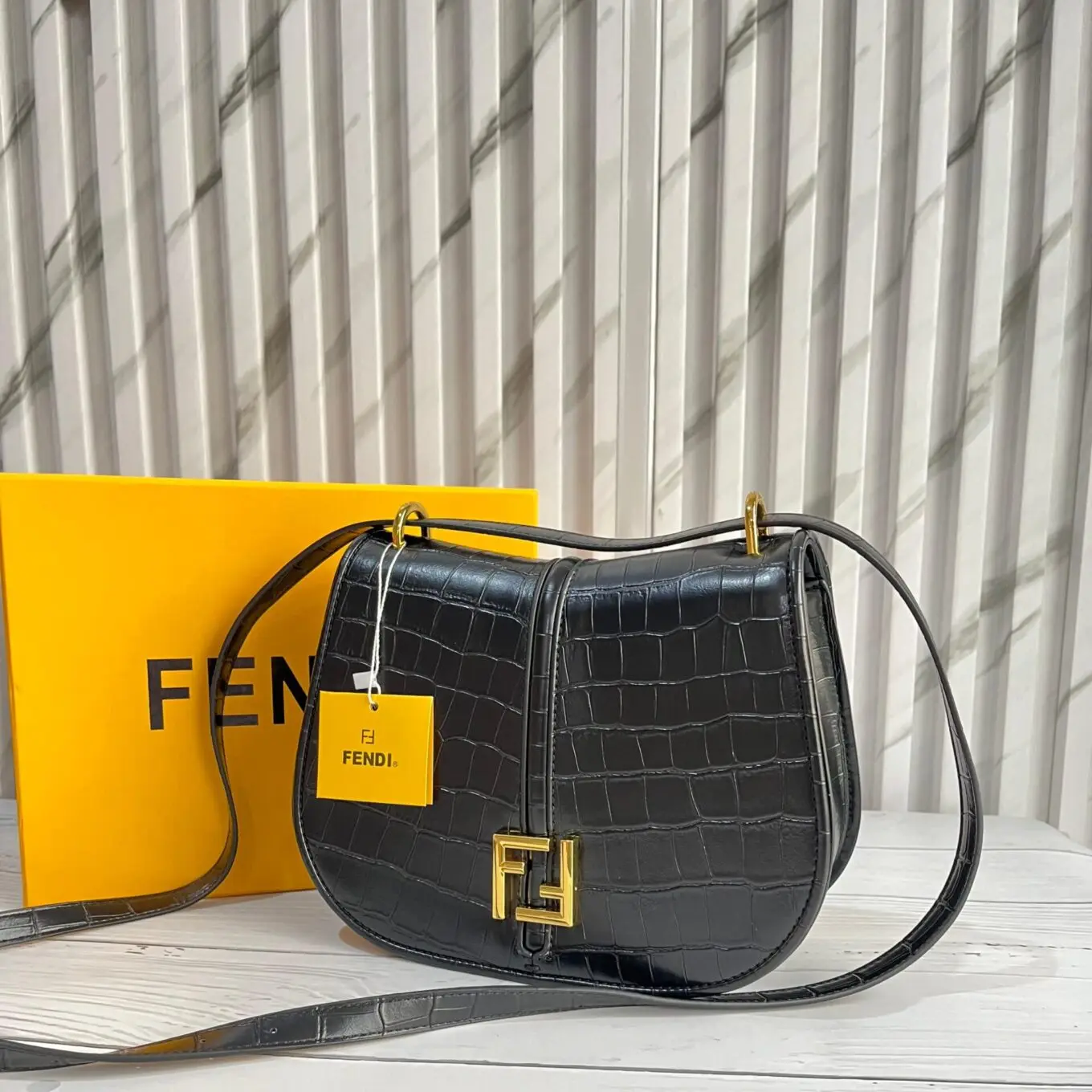 WhatsApp-Image-2023-11-18-at-16.50.37_1483cf6c Fendi C’mon Black Croco Medium Satchel Purse (With Box)