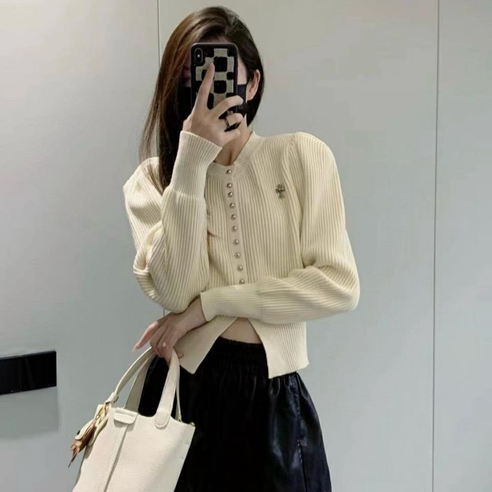 Chrome Heart Winter Knit Off White Cardigan