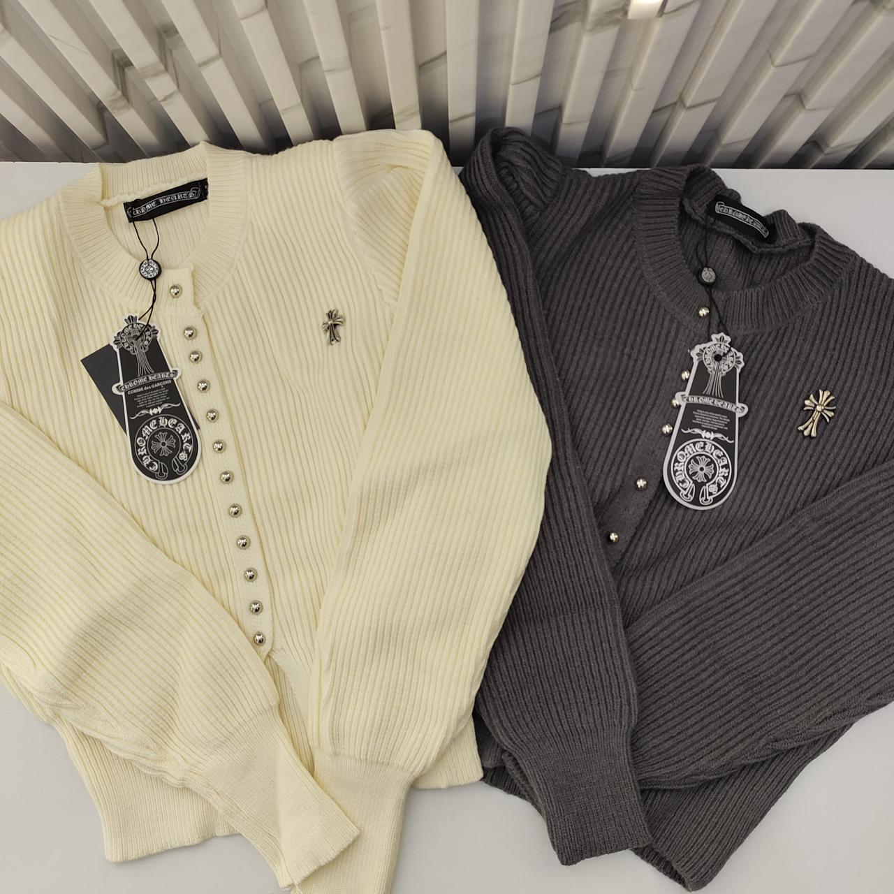 Chrome Heart Winter Knit Off White Cardigan