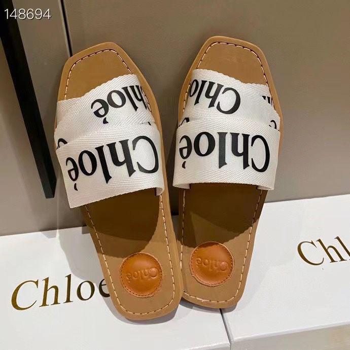 Chloe Beige Flat Slip On Sandal