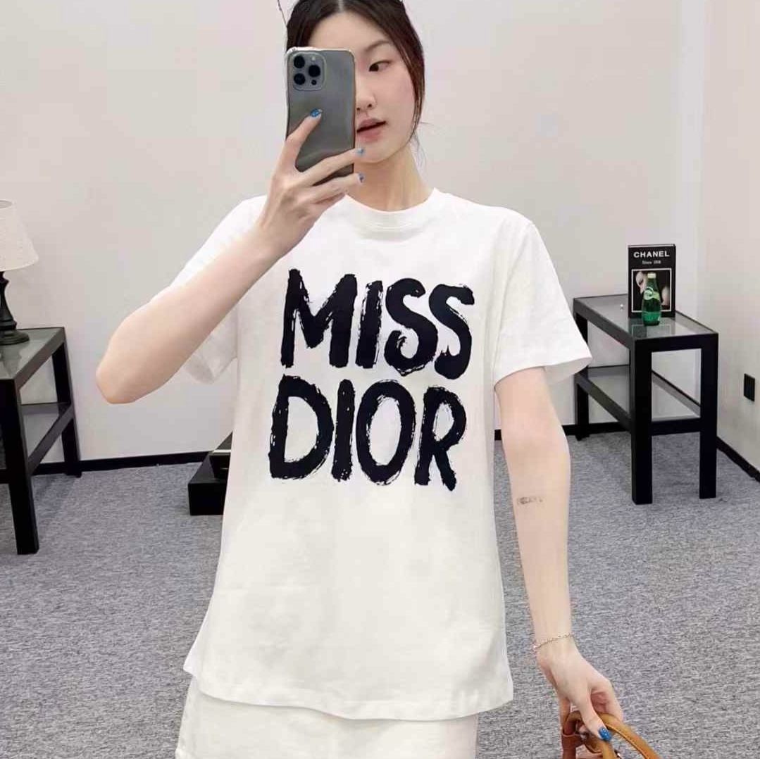 Miss Dior White Black Oversized T-shirt For Women