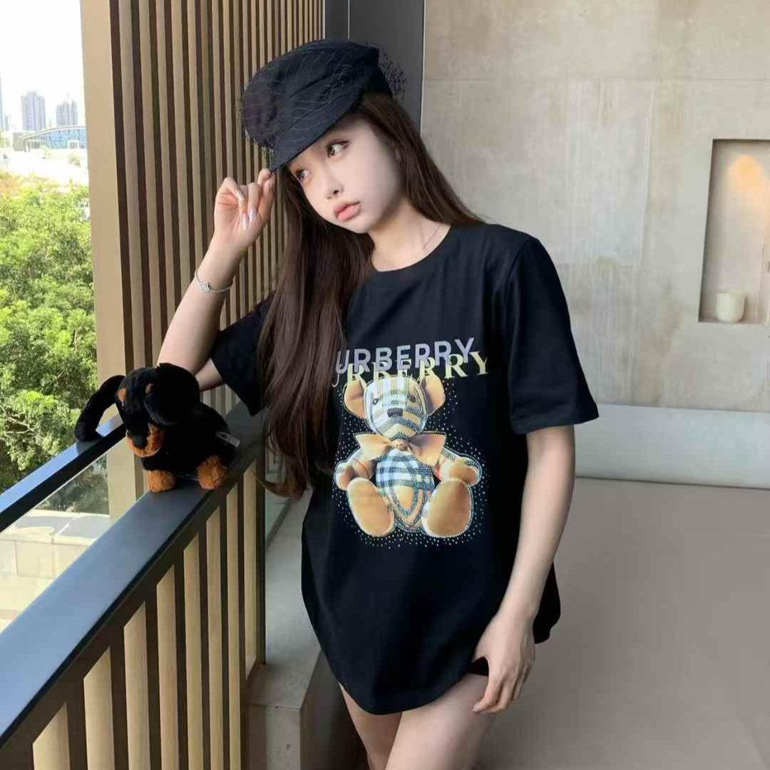 Burberry Teddy Black Oversized T-shirt For Women