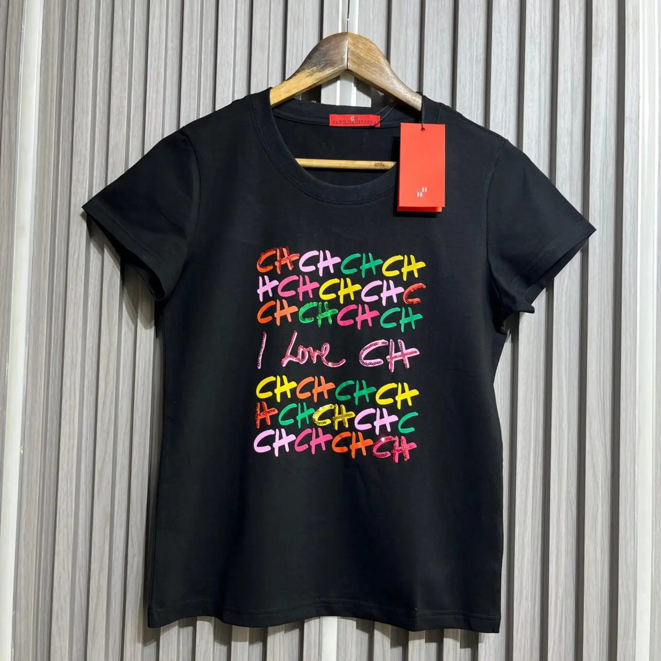 Carolina Herrera Black Love Tshirt For Women