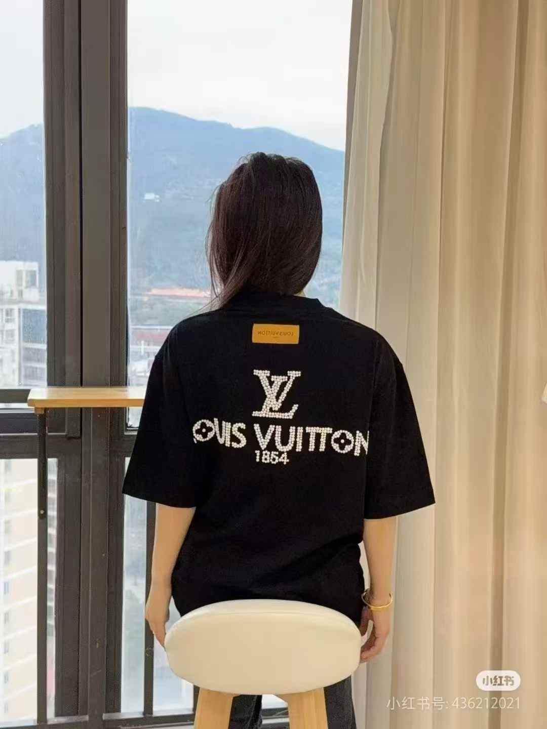 Louis Vuitton Mono Black Oversized T-shirt For Women