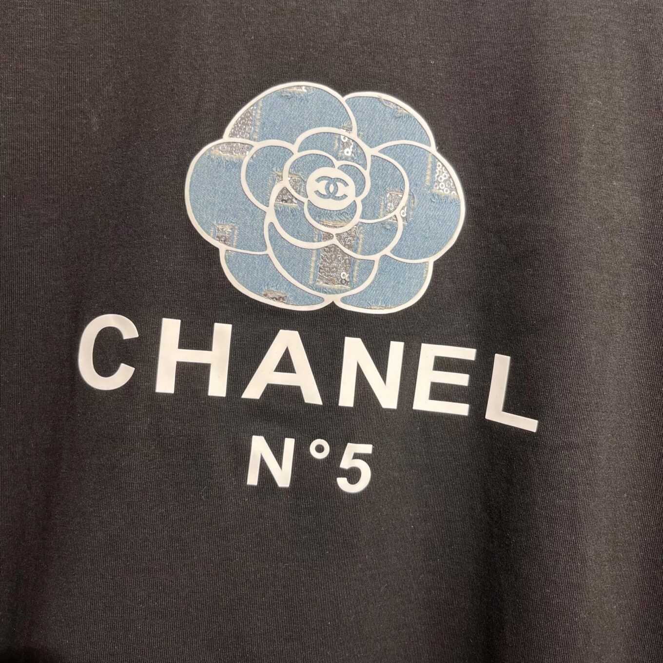 Chanel Flower Black Oversized T-shirt For Women