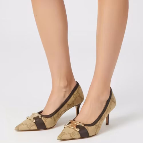 Photoroom_20251118_184945 Celine Monogram Canvas Apricot Pump