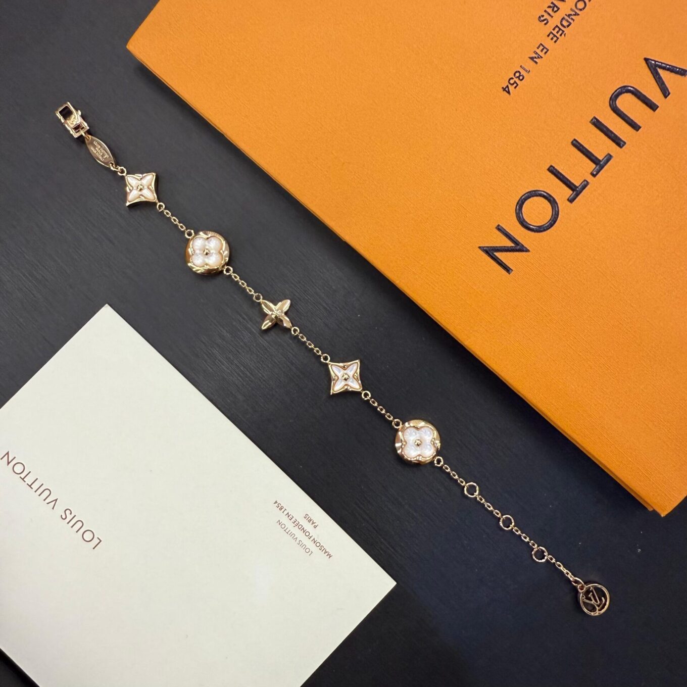 Louis Vuitton Iconic Flowragram Gold Color Bracelet