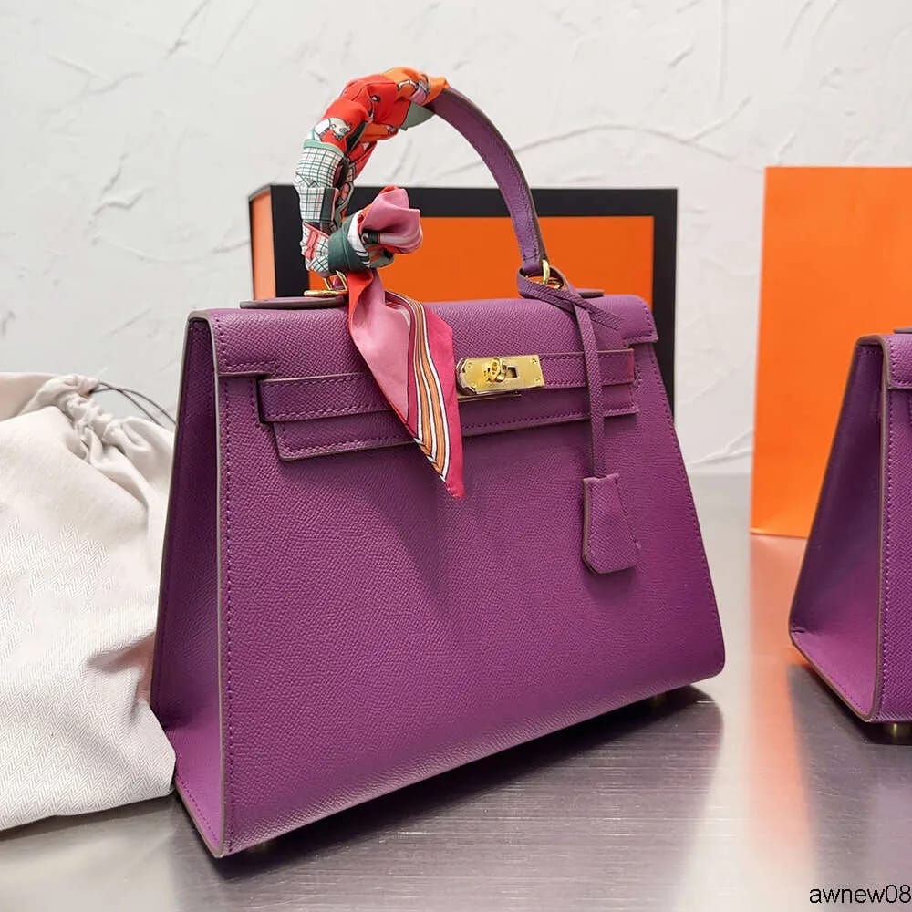 Hermes Kelly 25cm Purple Premium Handbag (With Double Box)