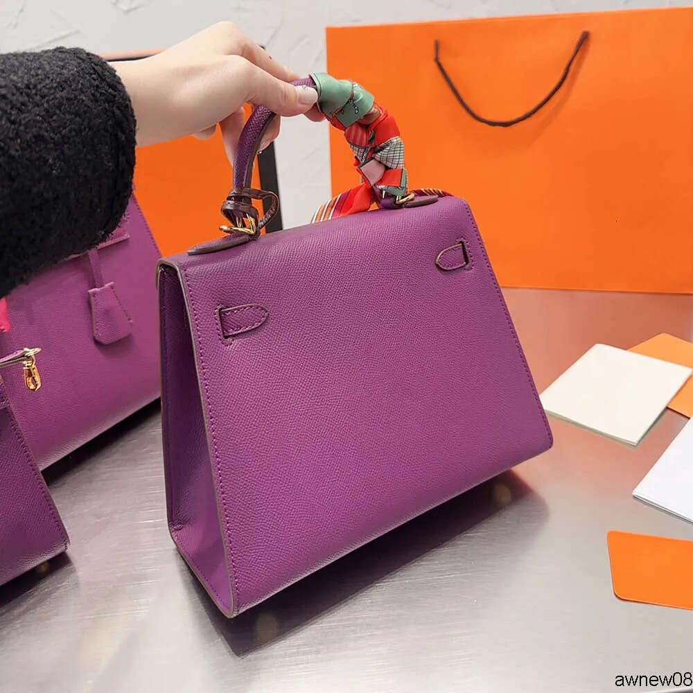 Hermes Kelly 25cm Purple Premium Handbag (With Double Box)