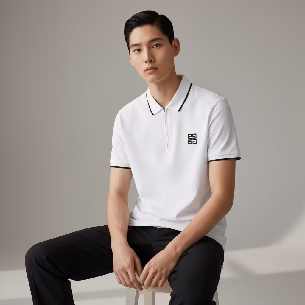 WhatsApp Image 2025-11-11 at 5.33.02 PM Givenchy White Polo Trim Tshirt