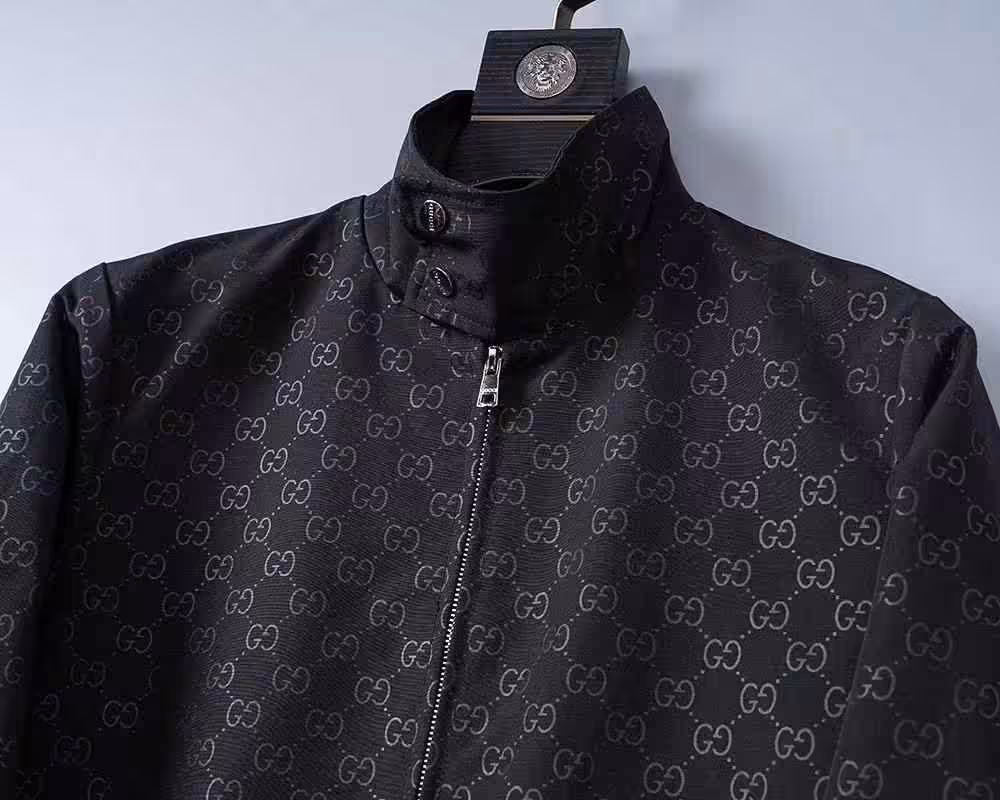 Gucci Embossed Black Wind Cheater Jacket