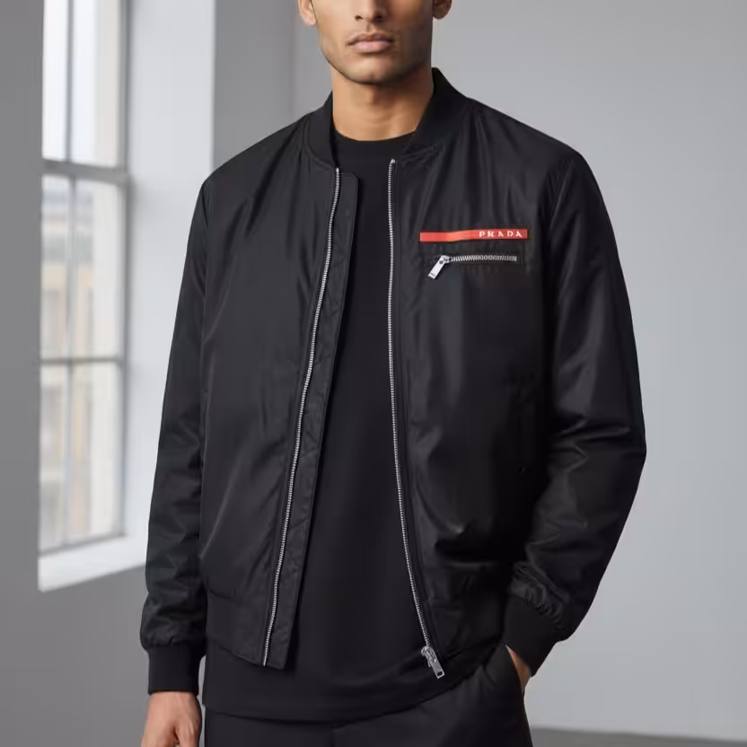 WhatsApp Image 2025-12-29 at 5.39.45 PM Prada Black Zip Lock Wind Cheater Jacket