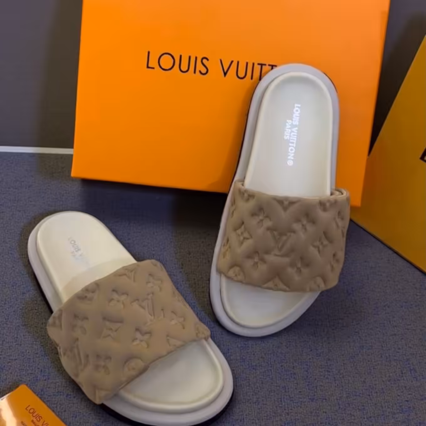 WhatsApp Image 2025-12-30 at 5.22.19 PM Louis Vuitton Pool Pillow Khaki Mule