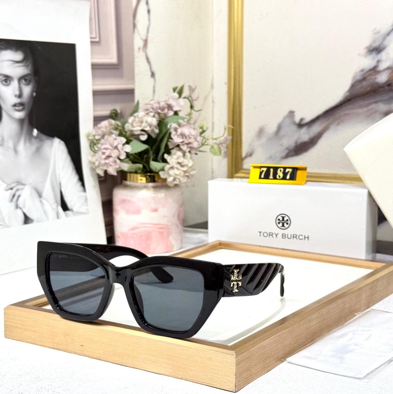 Tory Burch Tortoiseshell Square Black Women Sunglasses