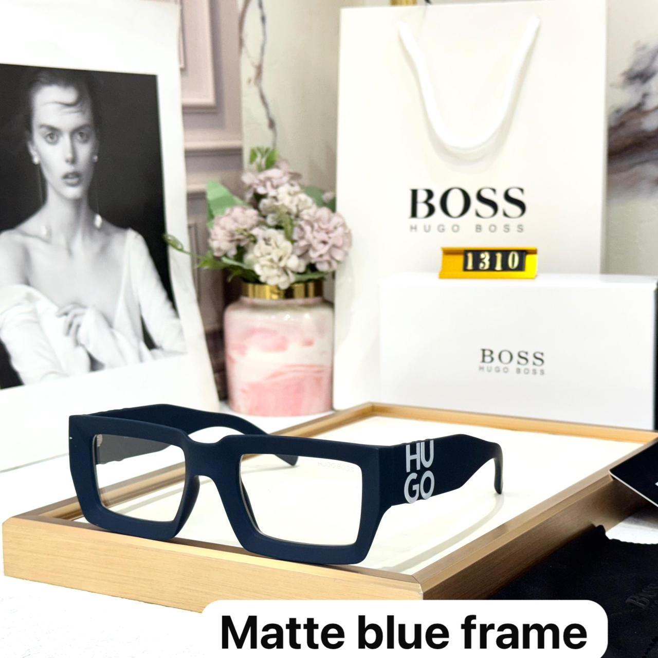 Hugo Boss Wayfarer Blue Matee Men’s Sunglasses
