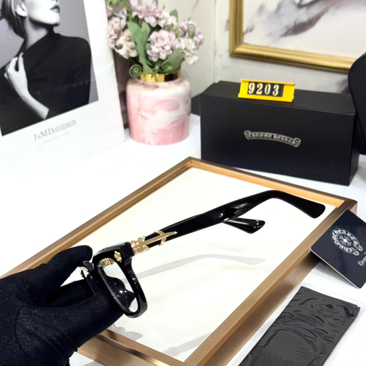 Chromeheart Black Gold Optical Unisex Eyeglasses