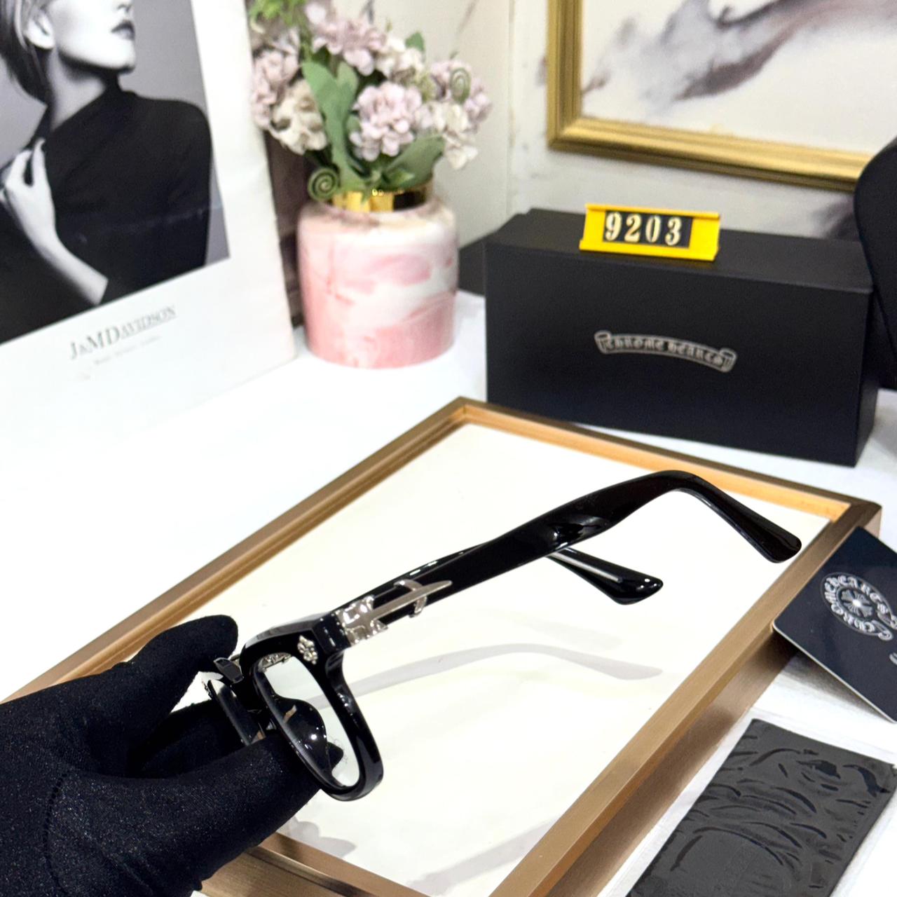 Chromeheart Black Silver Optical Unisex Eyeglasses