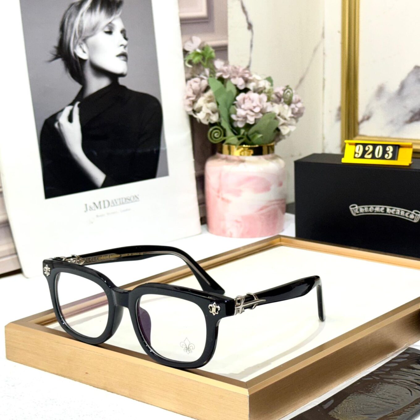 Chromeheart Black Silver Optical Unisex Eyeglasses