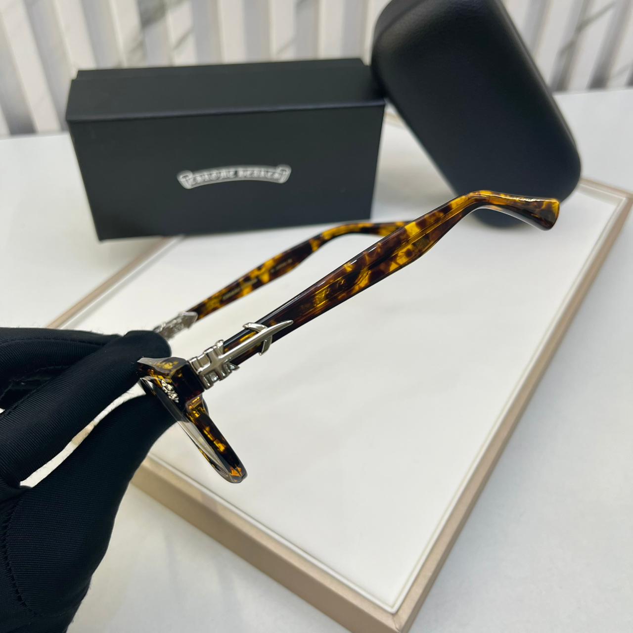 Chromeheart Brown Optical Unisex Eyeglasses