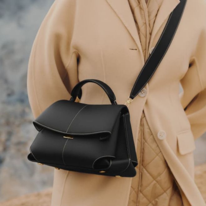 Polene Mokki Black Handbag (With Box)