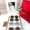 Cartier Round Silver Frame Blue Gradient Sunglasses