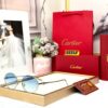 Cartier Round Silver Frame Blue Gradient Sunglasses