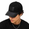 Coach Jacquard Full Black Leatherate  Baseball Cap