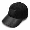 Coach Jacquard Full Black Leatherate  Baseball Cap